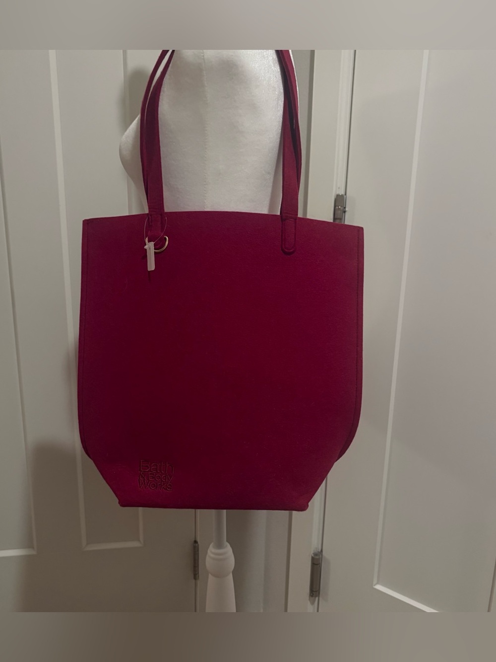 Bath and Body Works Burgaday-Red Tote Bag with Tags (bag only) Faux Suede